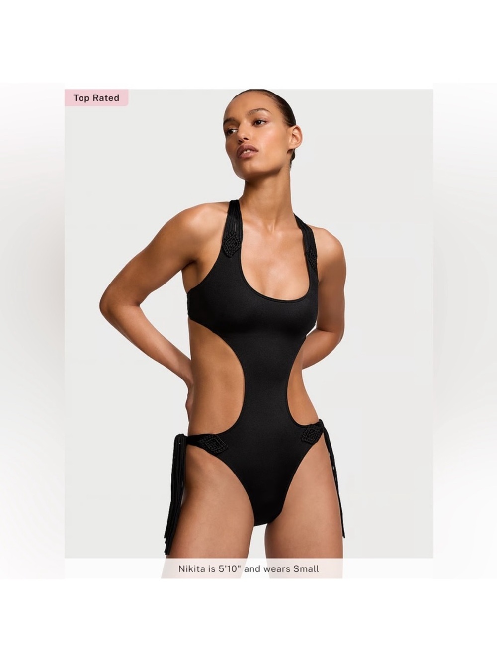 Victoria's Secret Black Cutout One-Piece Swimsuit